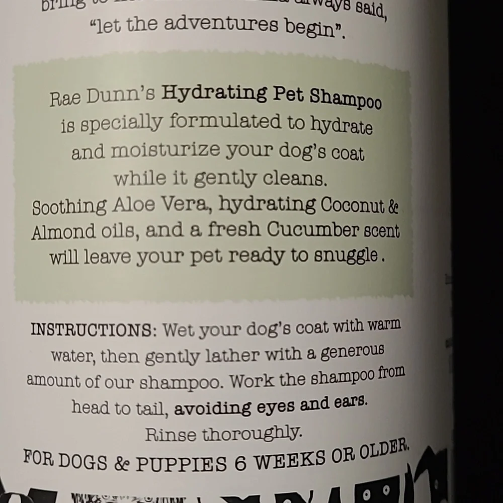 Rae Dunn Hydrating Pet Shampoo